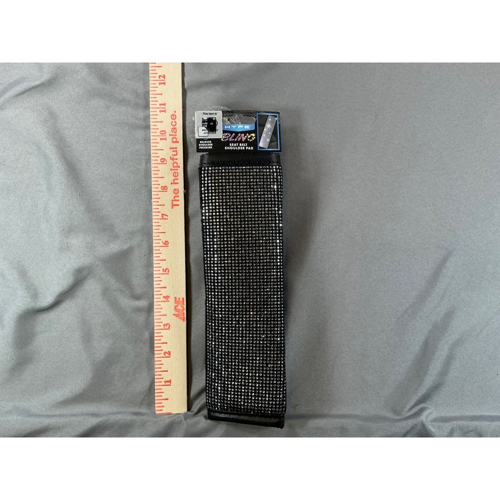 NEW Hype Bling Seat Belt Shoulder Pad Black Rhinestone